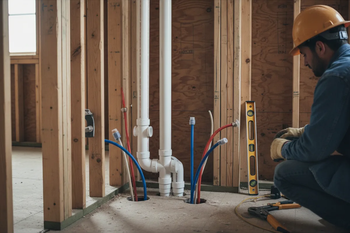 Drain and supply rough-in during Garbage Disposal Repair in Flensburg